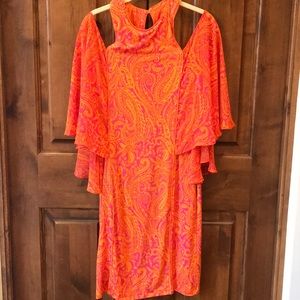 NWT Analili orange and pink off shoulder dress